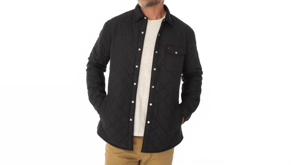 NEW CRIQUET men's quilted shacket in black